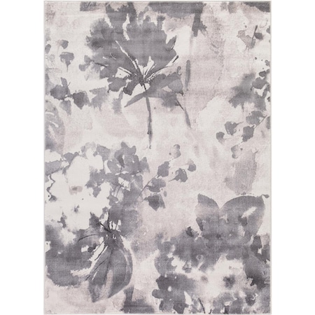 Perfectpillows 6 ft. 7 in. x 9 ft. 3 in. Lara Watercolor Flower Ivory PE893515